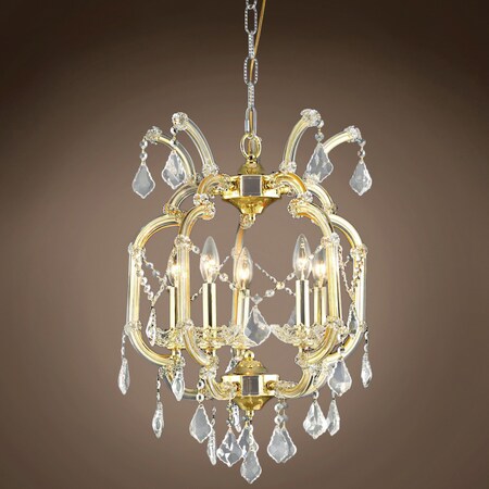 Maria Theresa 5 Light 15" Gold Chandelier with Swarovski Crystals